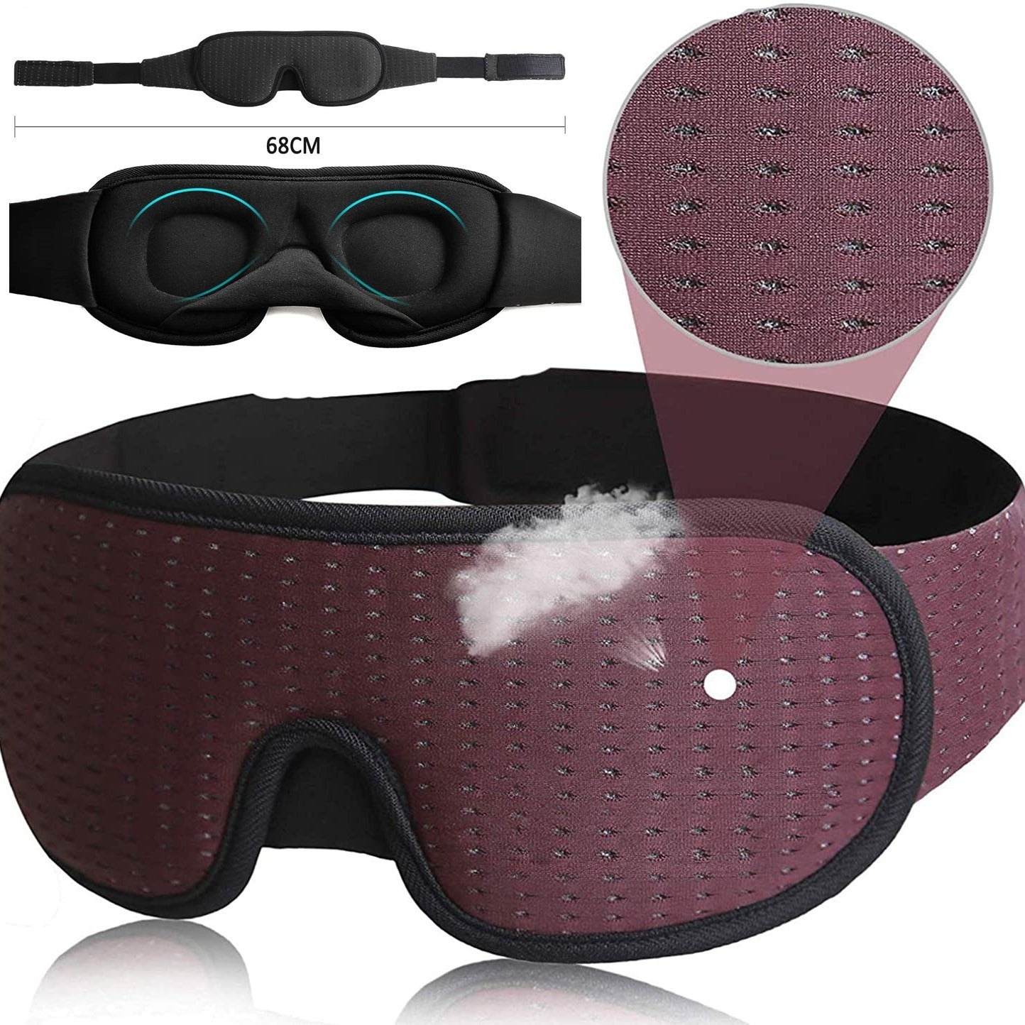 Ventilerad 3D Sovmask – Erweiterte Ögonmask mit Ögonkammare