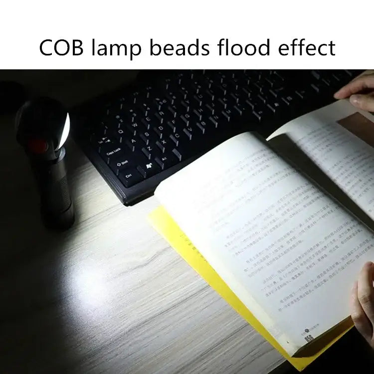 SKYWOLFEYE 360° Roterbar USB-Uppladdningsbar LED Ficklampa med Magnet och COB-arbetsljus