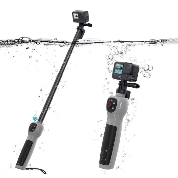 Telesin Selfiepinne Vattentät - 250-850mm med Fjärr till GoPro Hero13/12/11/Mini/10/9/8 Black / Max