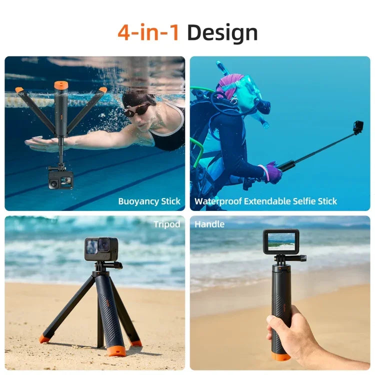 Telesin Flytande Selfiepin-Stativ 220 - 610 mm mit Stativ für GoPro