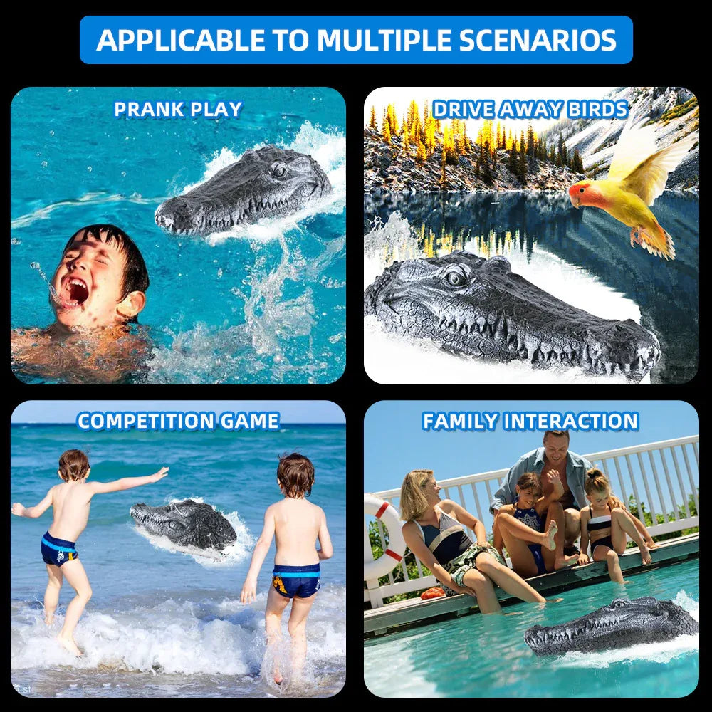 Simulated Crocodile Head Remote-Controlled Water Boat Toy