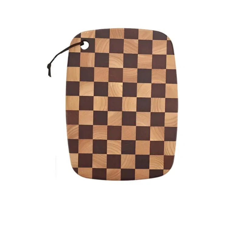 Acacia Wood Cutting Board With Grid Pattern