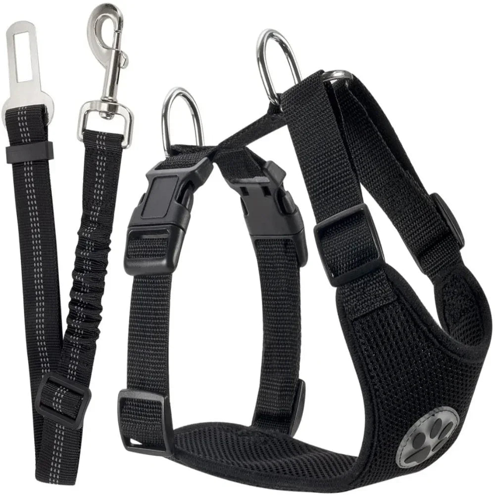 Adjustable Nylon Dog Pet Harness With Removable Rope Leash
