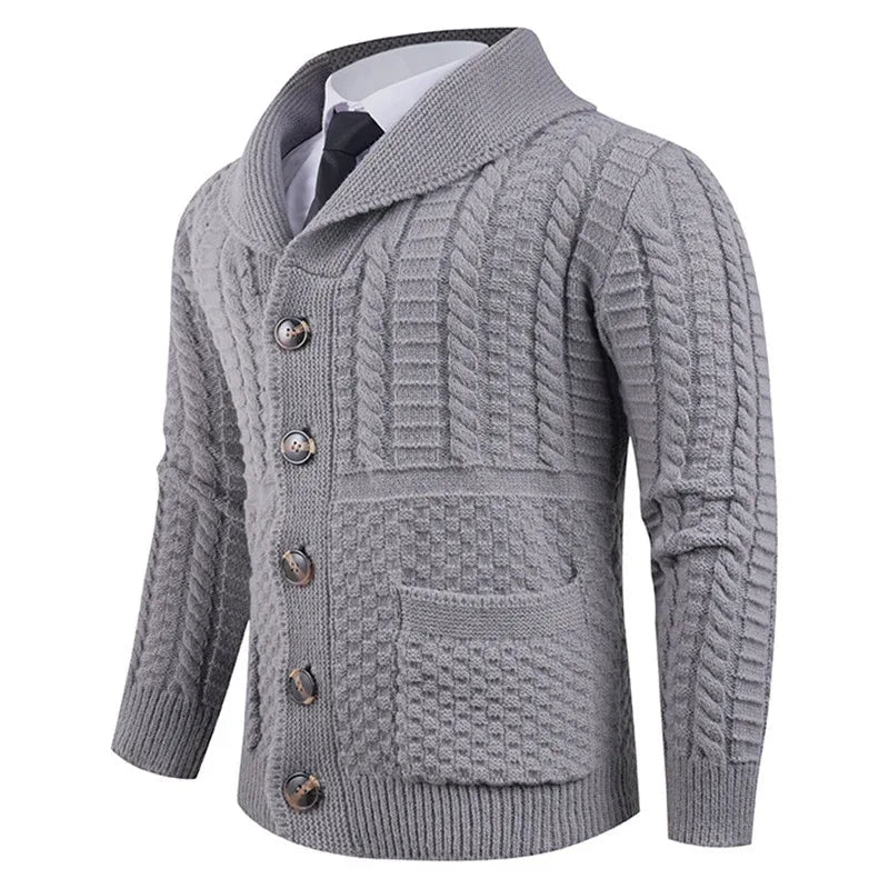 Men's Long-Sleeve Warm Elegant Cardigan Sweater