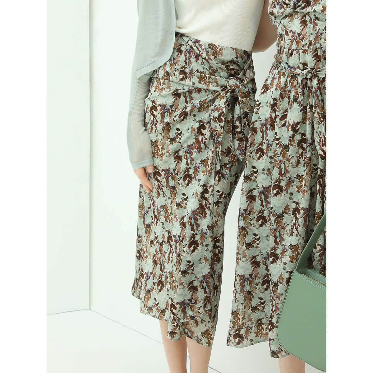 Aesthetic Side Twist Grassland Wrap Skirt-4