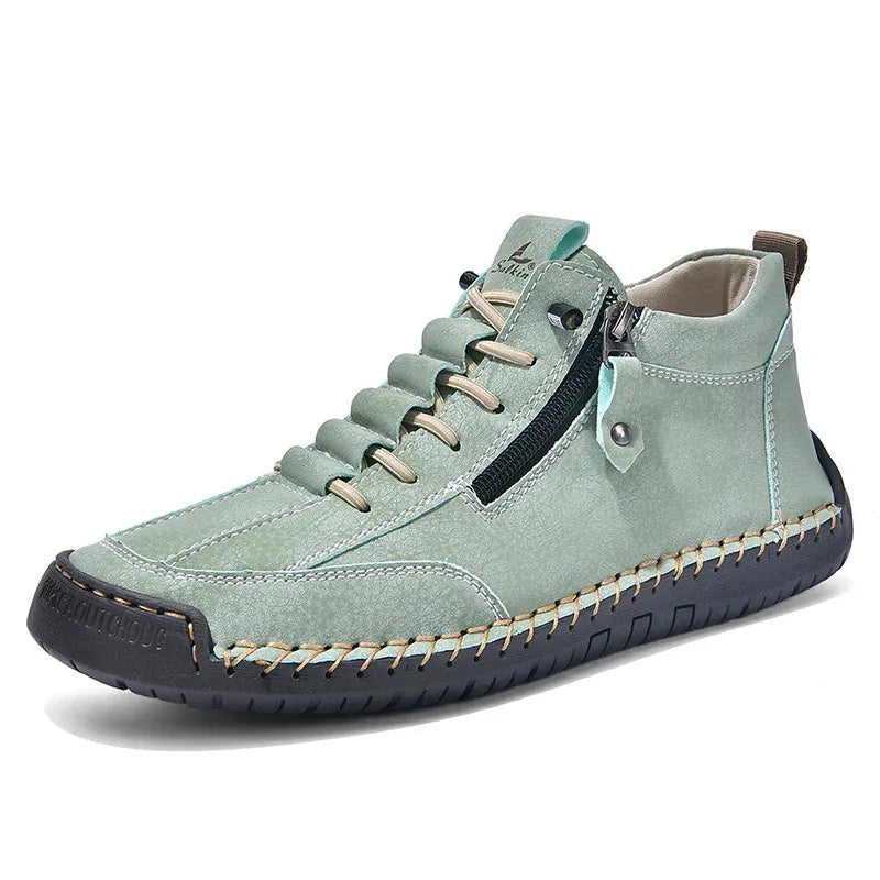 Men's Casual Retro Side Zipper Leather Shoes