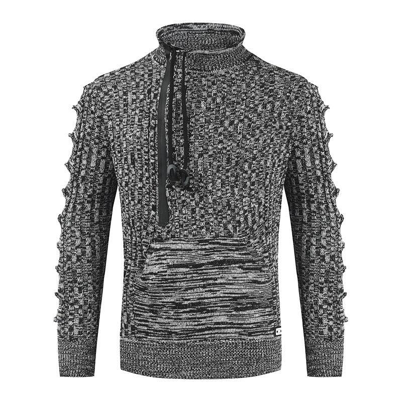 Autumn And Winter Loose Stand Collar Pullover Knitted Sweater For Men