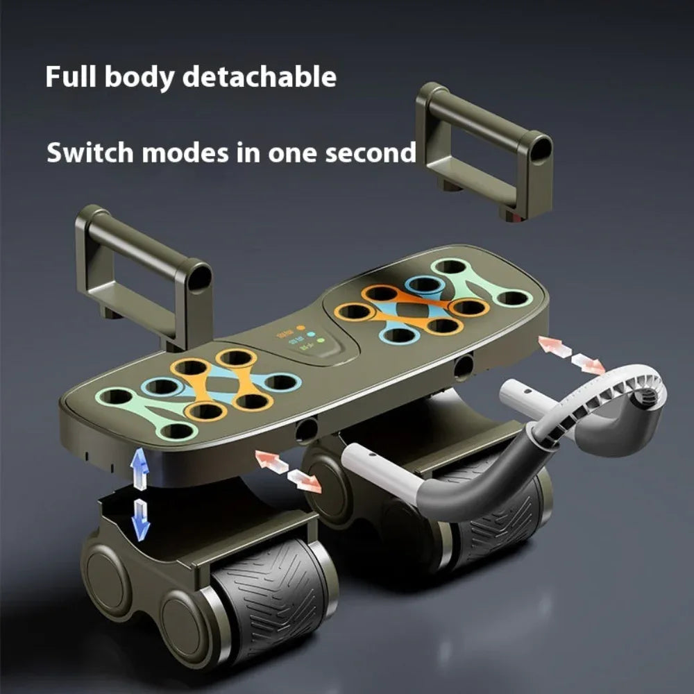 Multi-Function Four-Wheel Abdominal Wheel Automatic Rebound Fitness Home Training Equipment