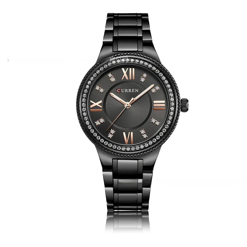 Women's Quartz Fashion Waterproof Diamond Steel Watch