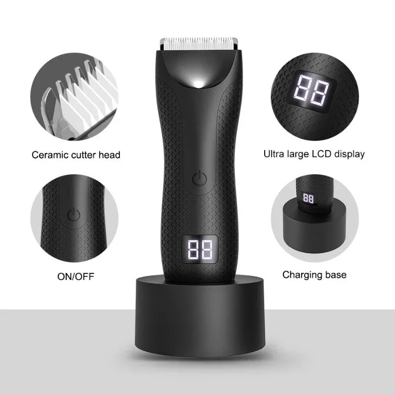 Whole Body Hair Trimmer Electric Groin Pubic Hair Waterproof Shaver
