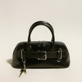 Baguette Belted Clasp Top Handle Bag-0