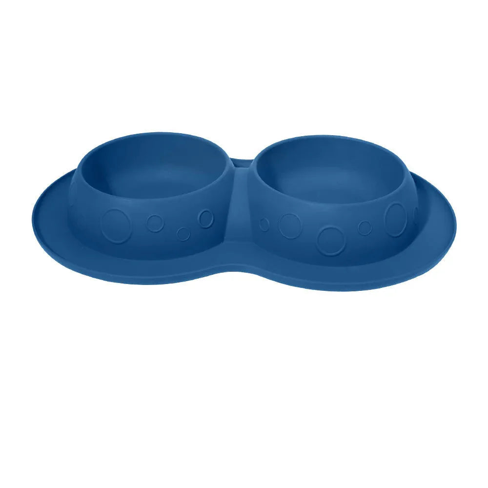 Pet Supplies Non Slip Waterproof Silicone Water Food 2 In 1 Double Mat Pad Pet Dog Cat Bowls