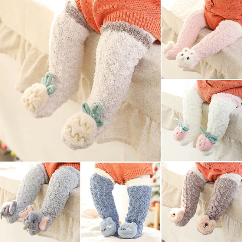 Bebis Vinter Fluffiga Toffel Sockor