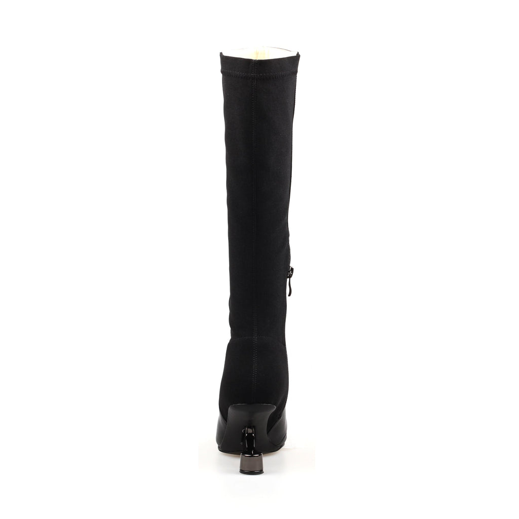 Black Knee-High Leather Boots-2