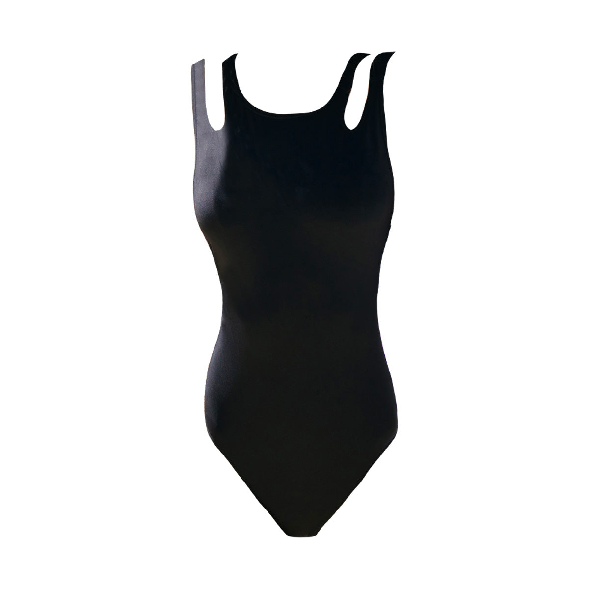 Black One Piece Swimsuit with Cut Out Sleeves