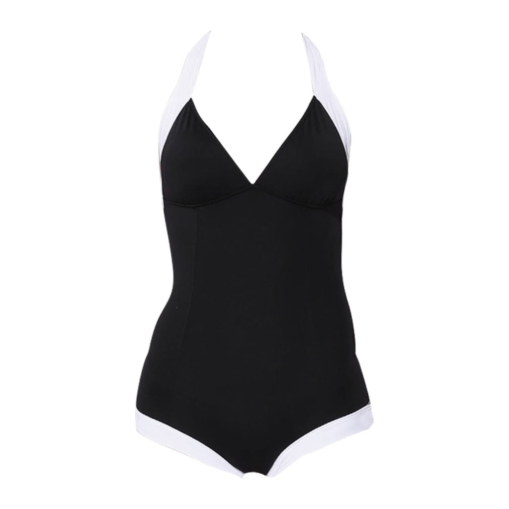 Black Vintage One Piece Swimsuit