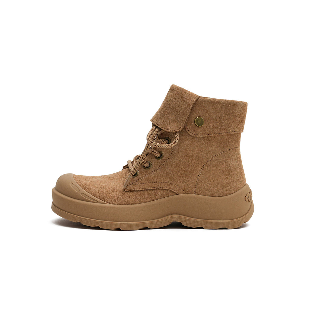 Brown Suede Leather Motorcycle Boots-0