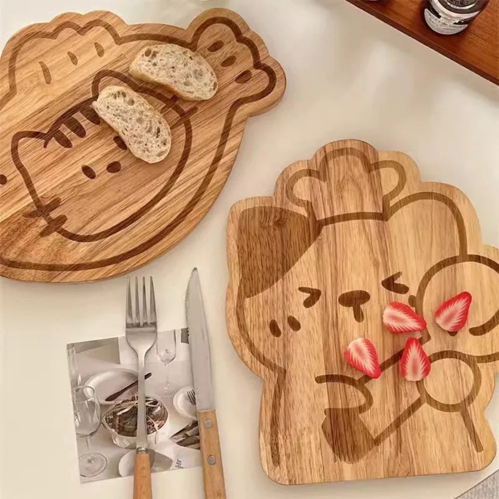 Kitchen Home Wooden Chopping Cutting Board Swing Tray In One
