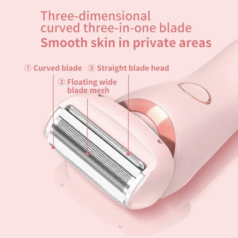 USB Rechargeable Trimmer With Two Removable Trimmer Heads Women's Body Leg Armpit Pubic Hair Intimate Razor Shaver For Hair Removal