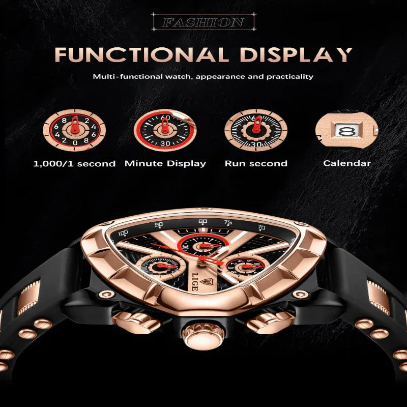 Polygon Men's Waterproof Luminous Calendar Watch