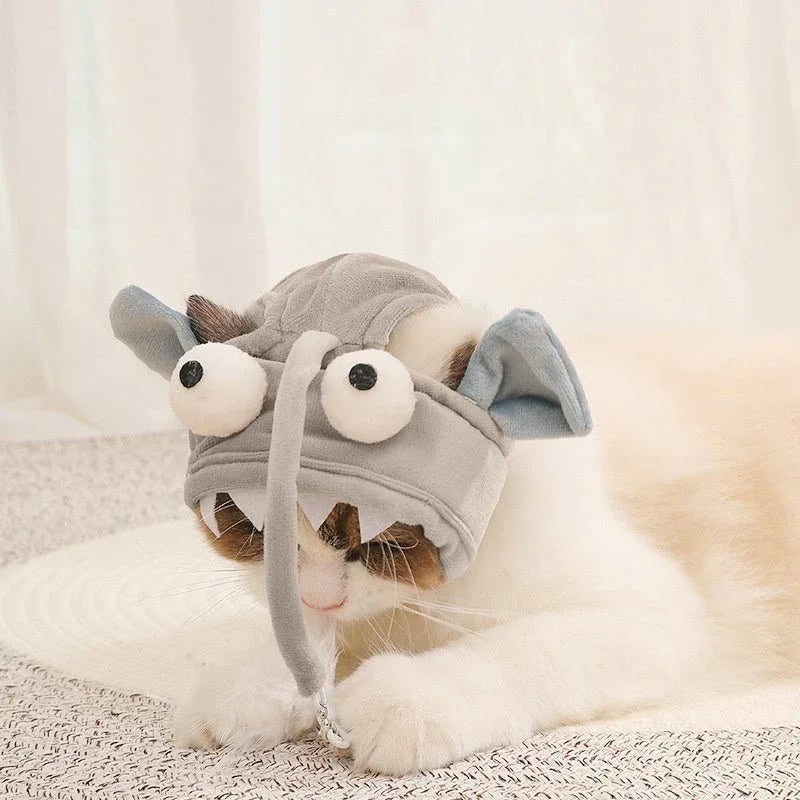 Cat Hat With Attached Feather Toy
