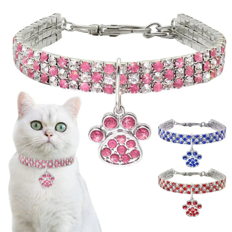 Pet Collar Necklace Jewelry With Diamonds For Cats And Dogs