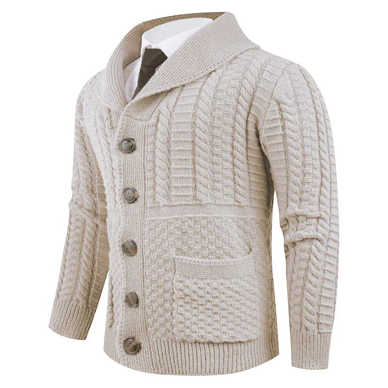Men's Long-Sleeve Warm Elegant Cardigan Sweater