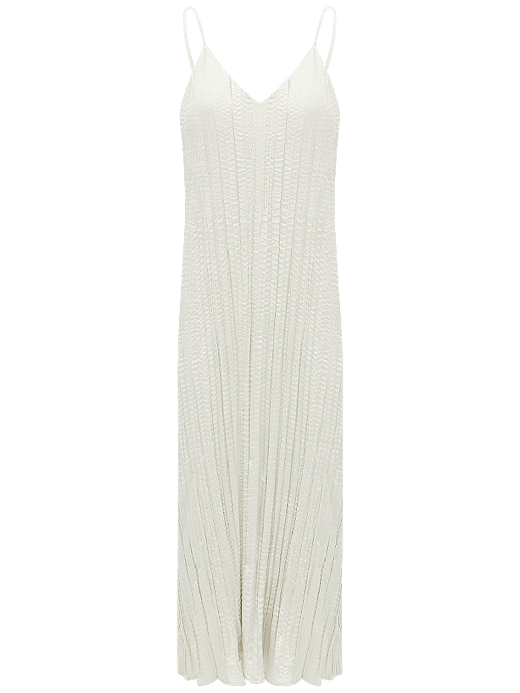 Chrevron Knitted Ivory French Slip Dress