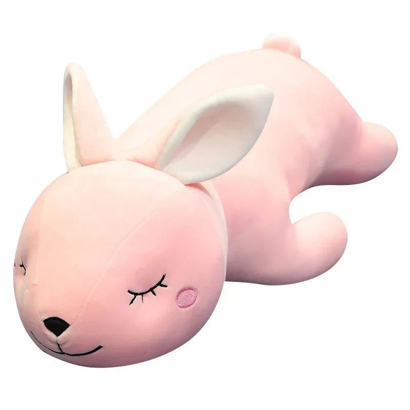 Cute Large Pink Lying Rabbit Plush Toy