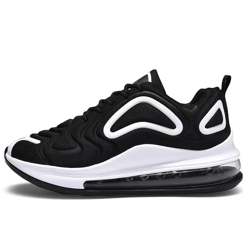 Casual Air Cushion Black Shoes Men Outdoor Breathable  Lace-Up Sneakers Running Sports Shoes