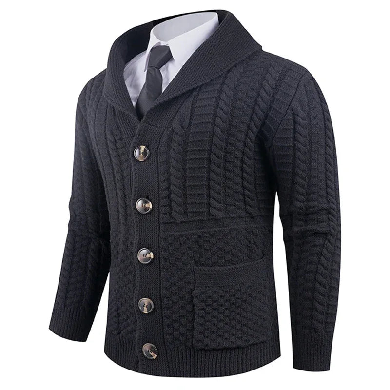 Men's Long-Sleeve Warm Elegant Cardigan Sweater