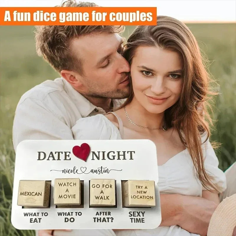 Wooden Date Night Dice Game For Romantic Couples