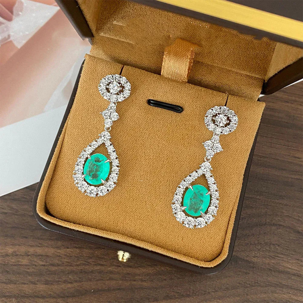 Ladies Elegant Fashion Blue Personality Earrings For Women