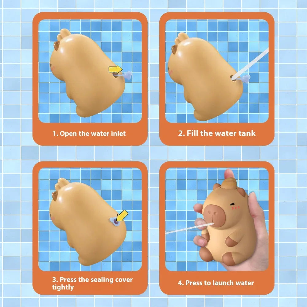 Children's Capybara Summer Water Gun Pistol Outdoor Pool Bath Toy