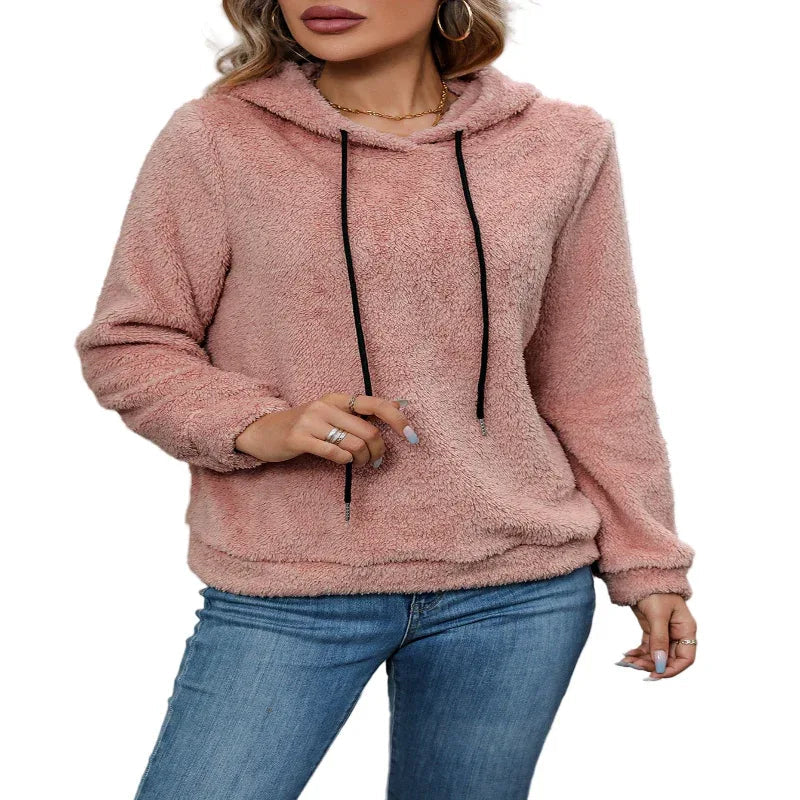 Fashion Tops Women's Double-Sided Velvet Solid Color Hoodies