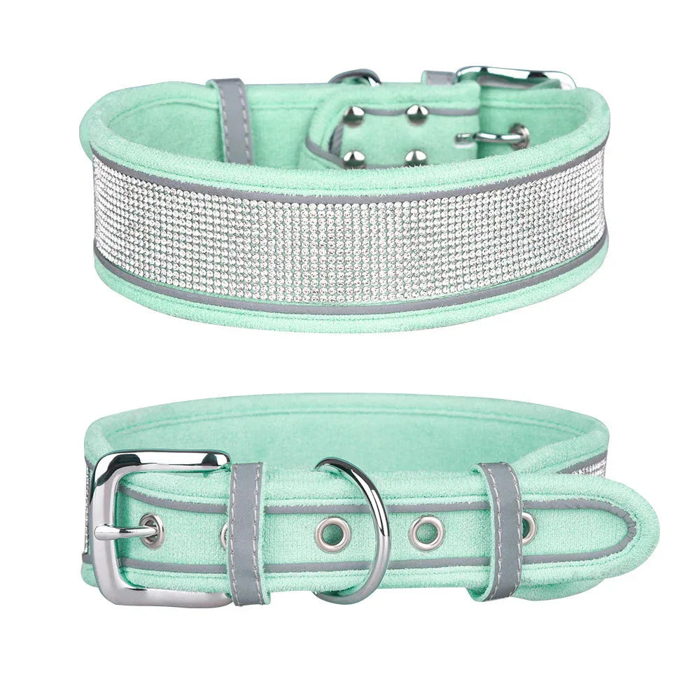 Suede Reflective Soft And Comfortable Dog Pet Collar