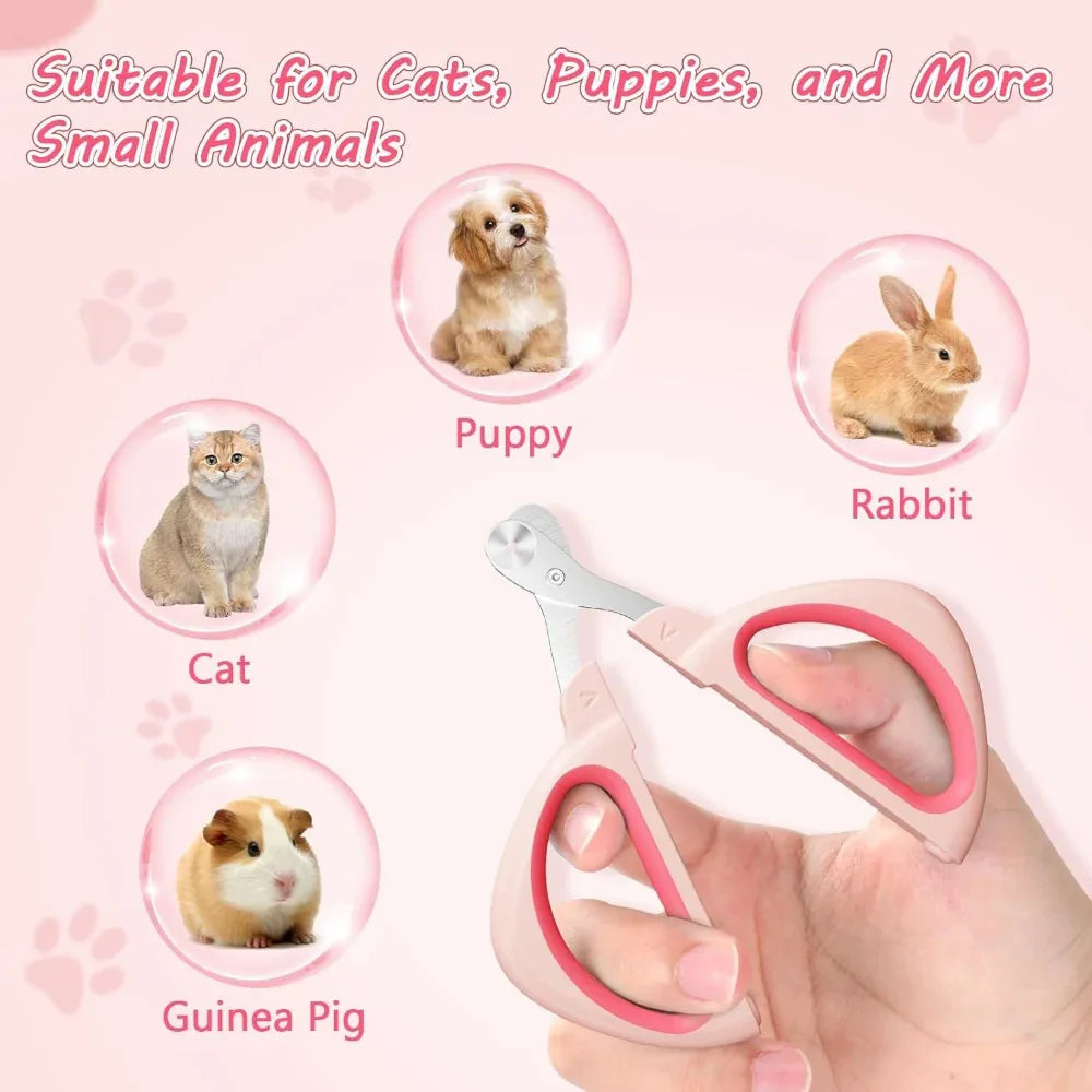 Pet Nail Claws Clipper With Non-Slip Handle For Cats Dogs Rabbits & Guinea Pigs