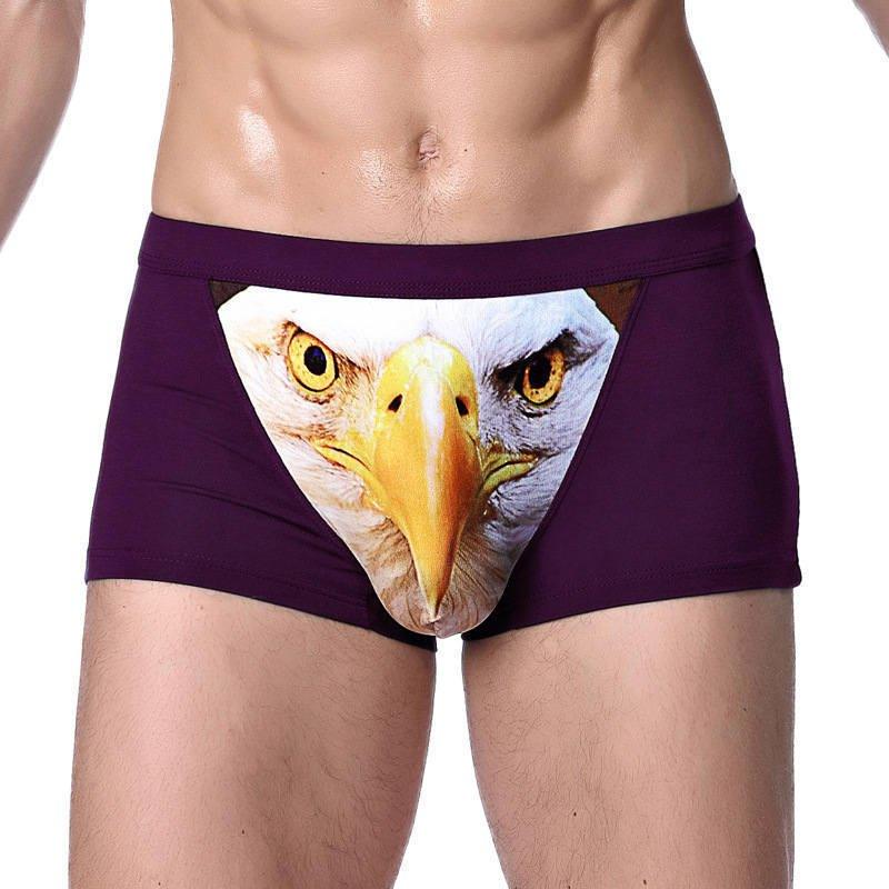 Four-horned Wolf Head Big Bird Sexy Men's Underpants Underwear