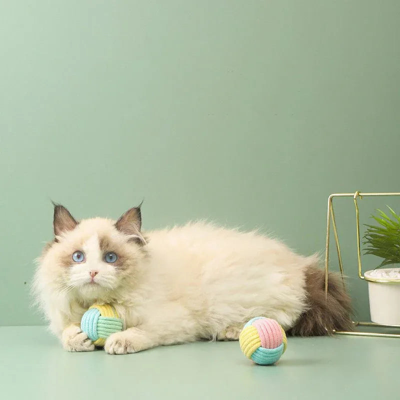Handmade Interactive Cotton Cat Ball