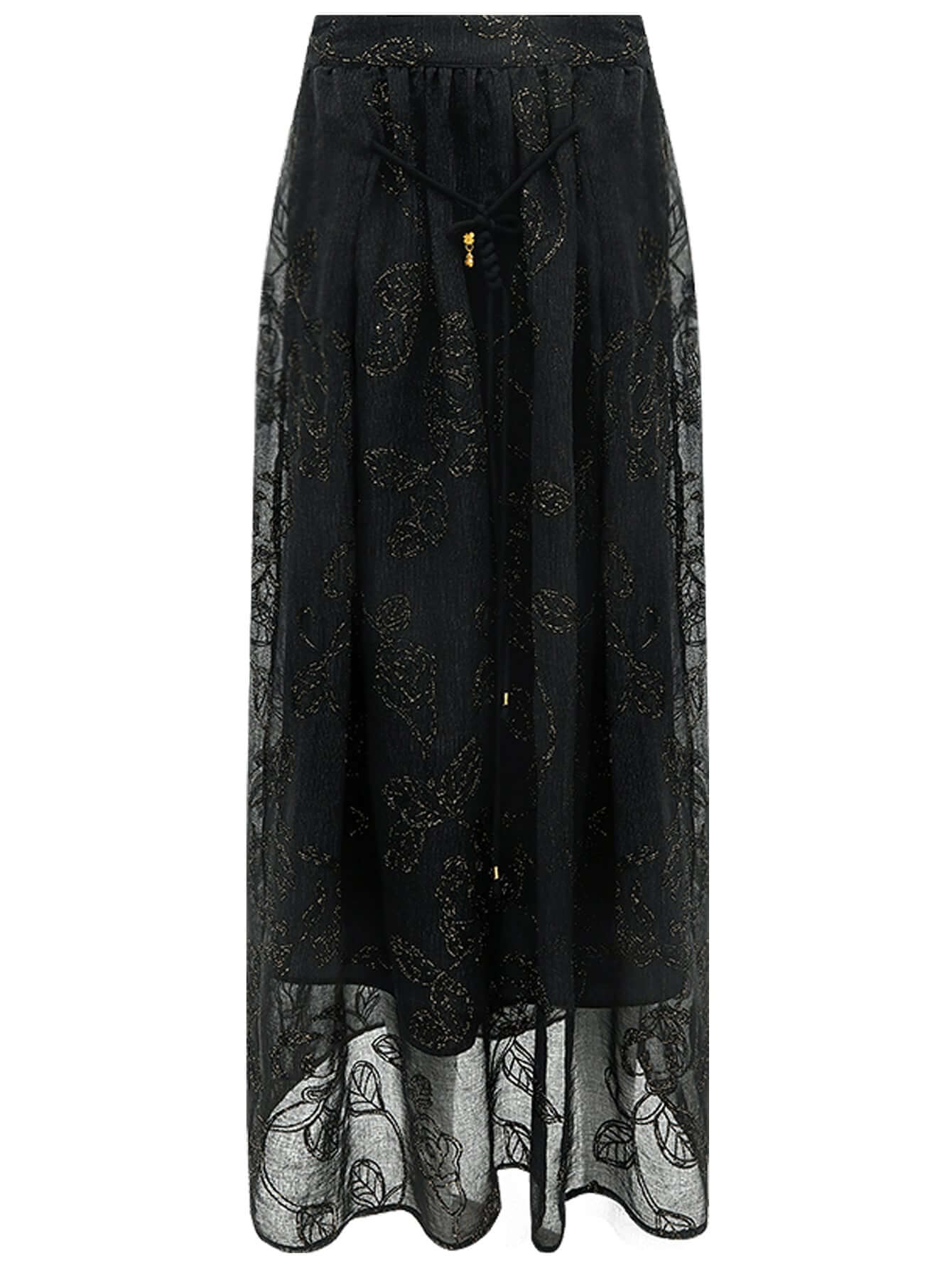 Intricately Embellished Glitter Embroidered Skirt-3