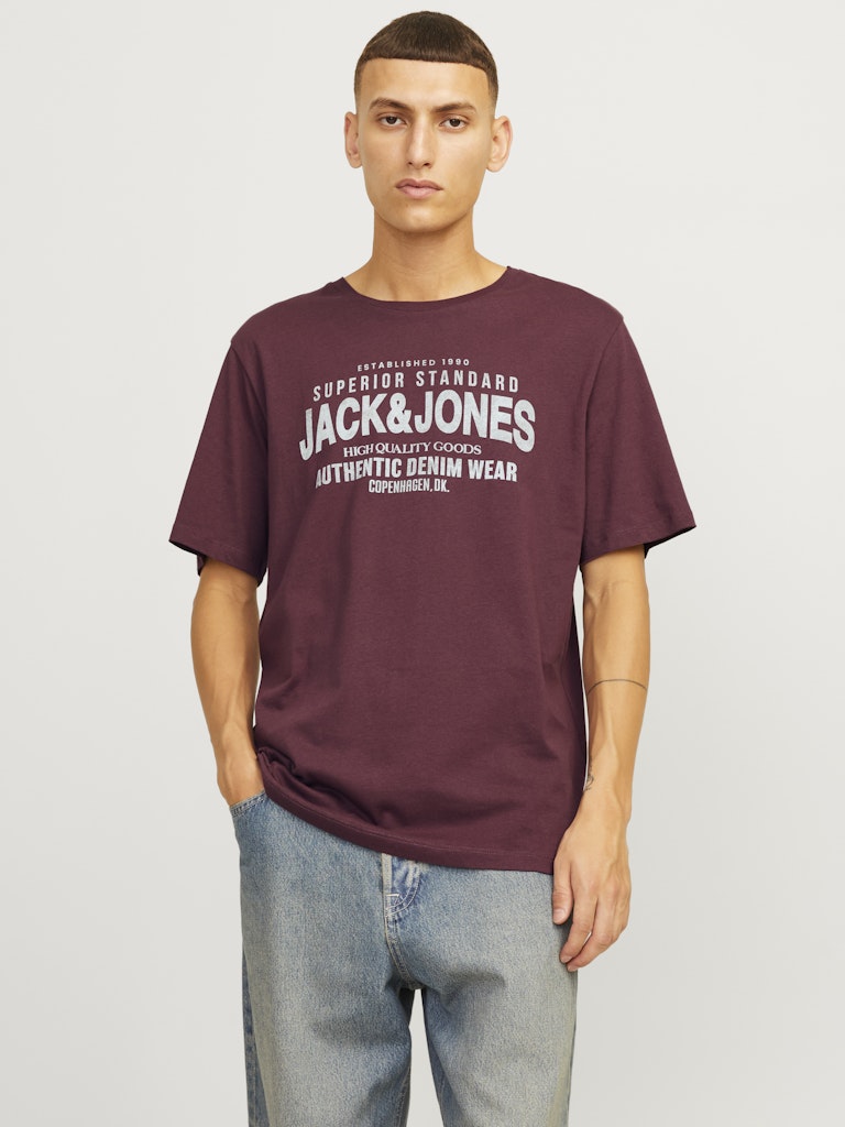 Jeans-T-Shirt, Kurzarm, Rundhalsausschnitt