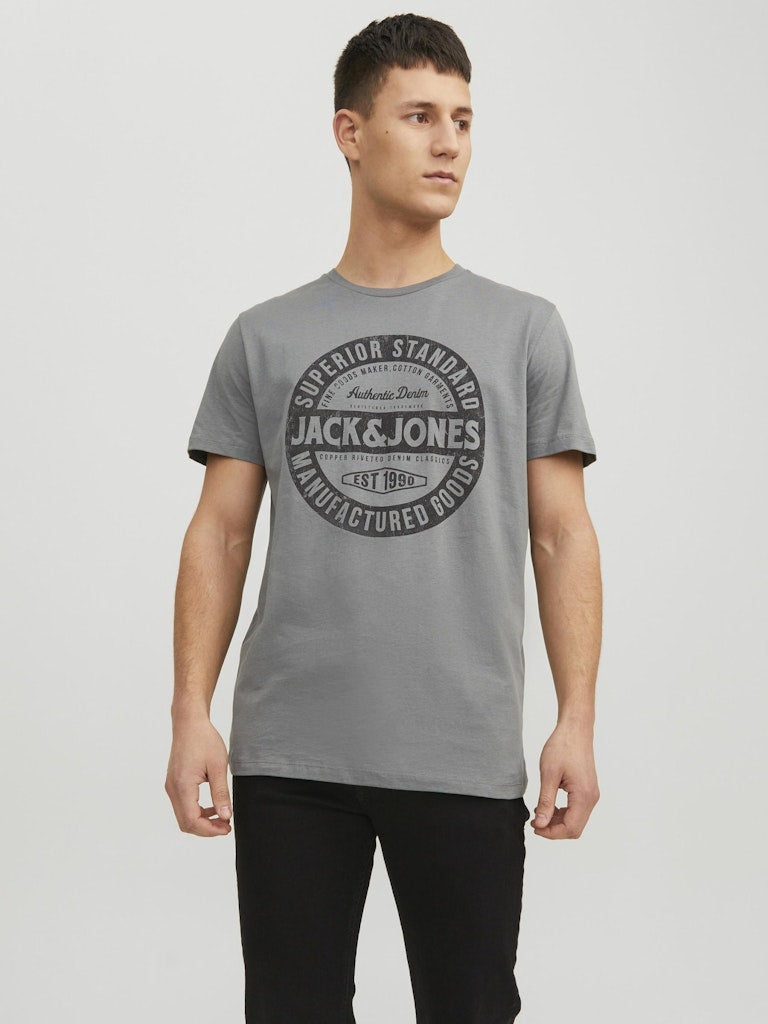 Jeans-T-Shirt, Kurzarm, Rundhalsausschnitt
