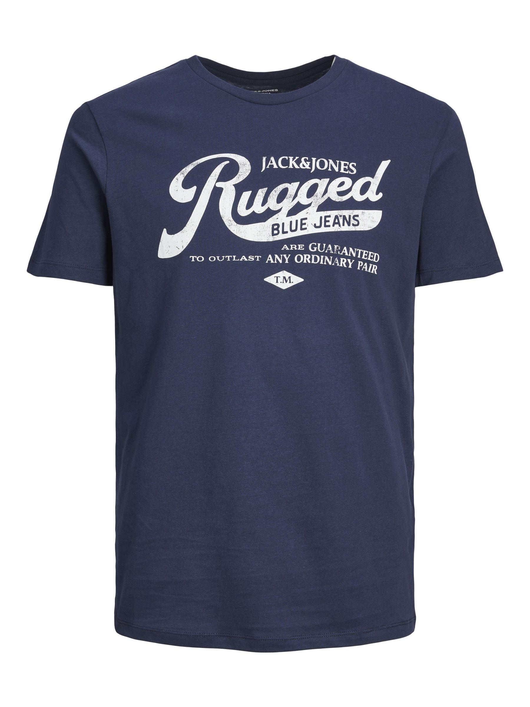Jeans-T-Shirt, Kurzarm, Rundhalsausschnitt