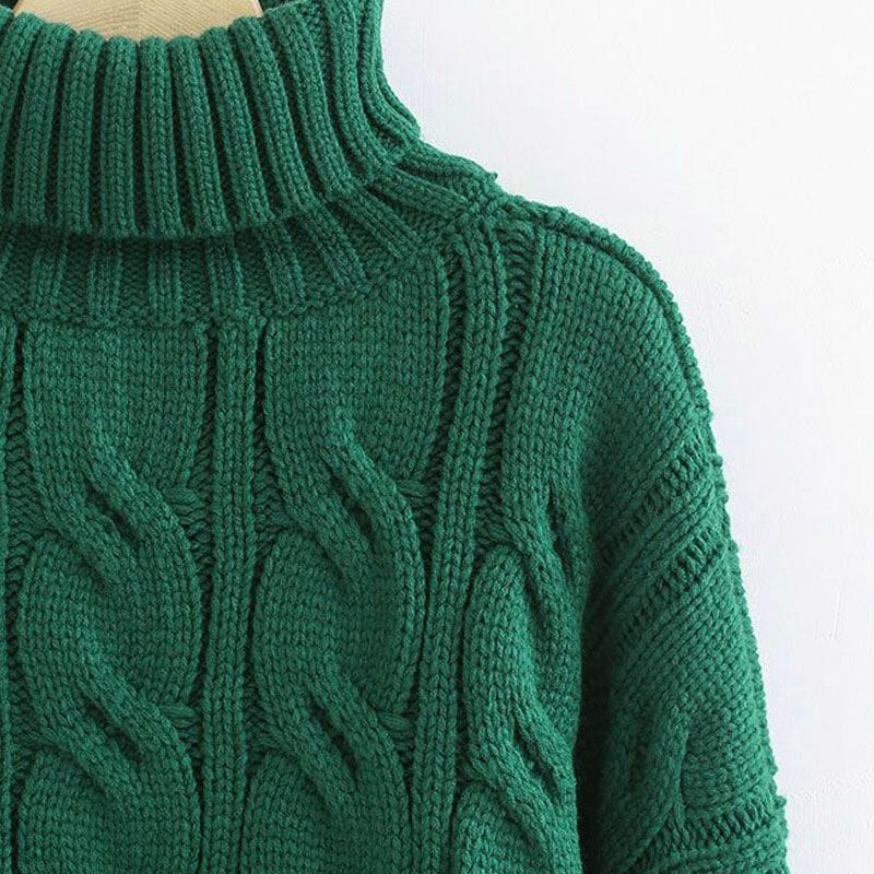 Kabelstickad turtleneck