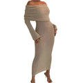 Knitted Long-Sleeved Dress For Women