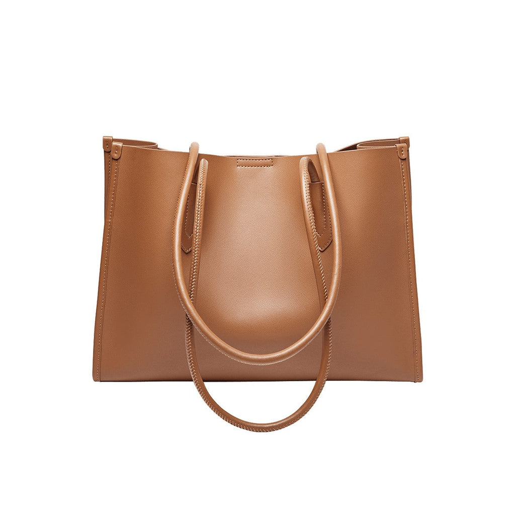 Large Capacity Leather Commuter Tote Bag-0