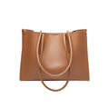 Large Capacity Leather Commuter Tote Bag-0
