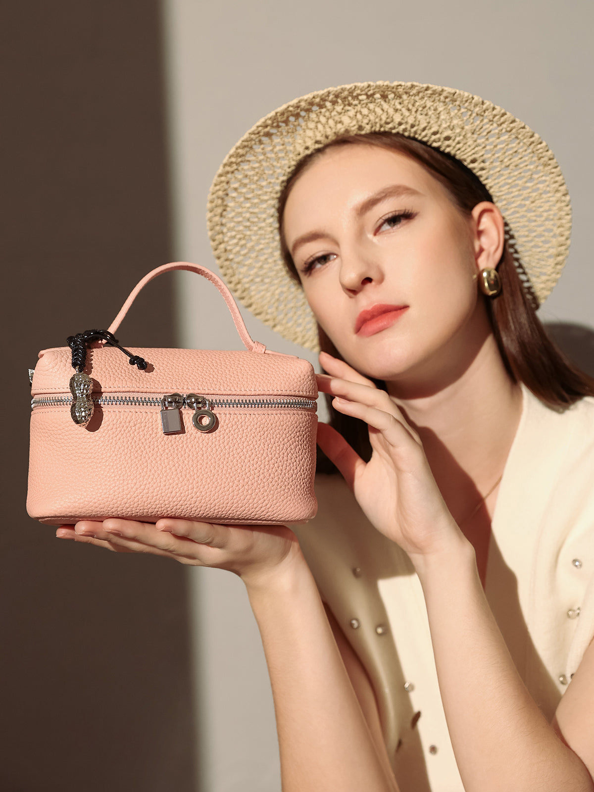 Leather Mini Cosmetic Travel Bag