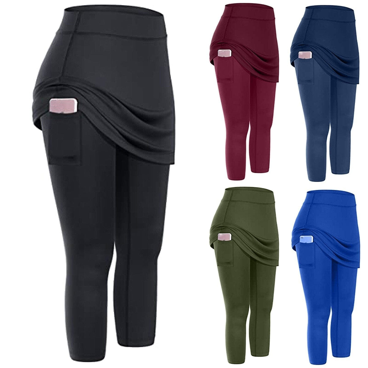 Leggings med kjol och fickor