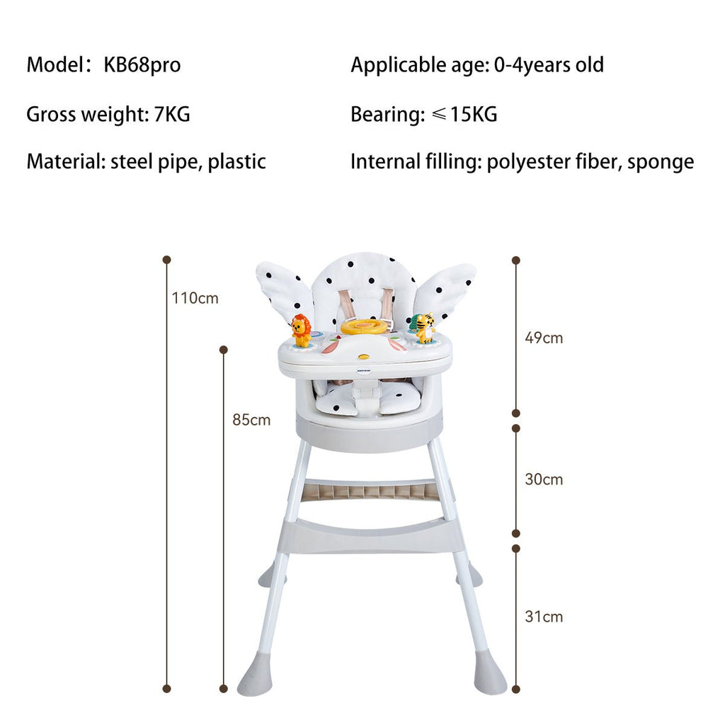 Little Angel 5-In-1 Pink Baby Activity Center High Chair-2